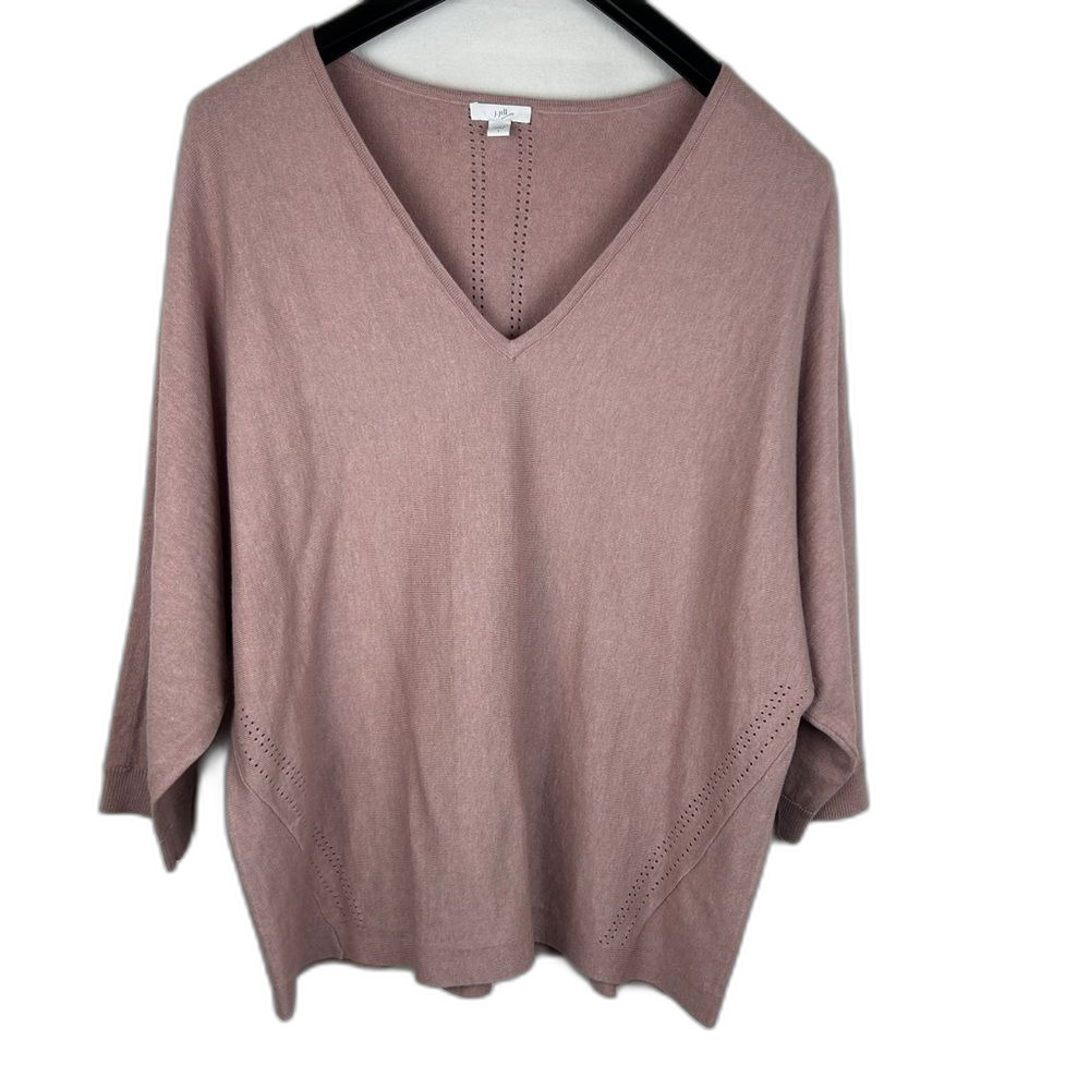 J.Jill dusty pink oversized sleeve knit sweater top L